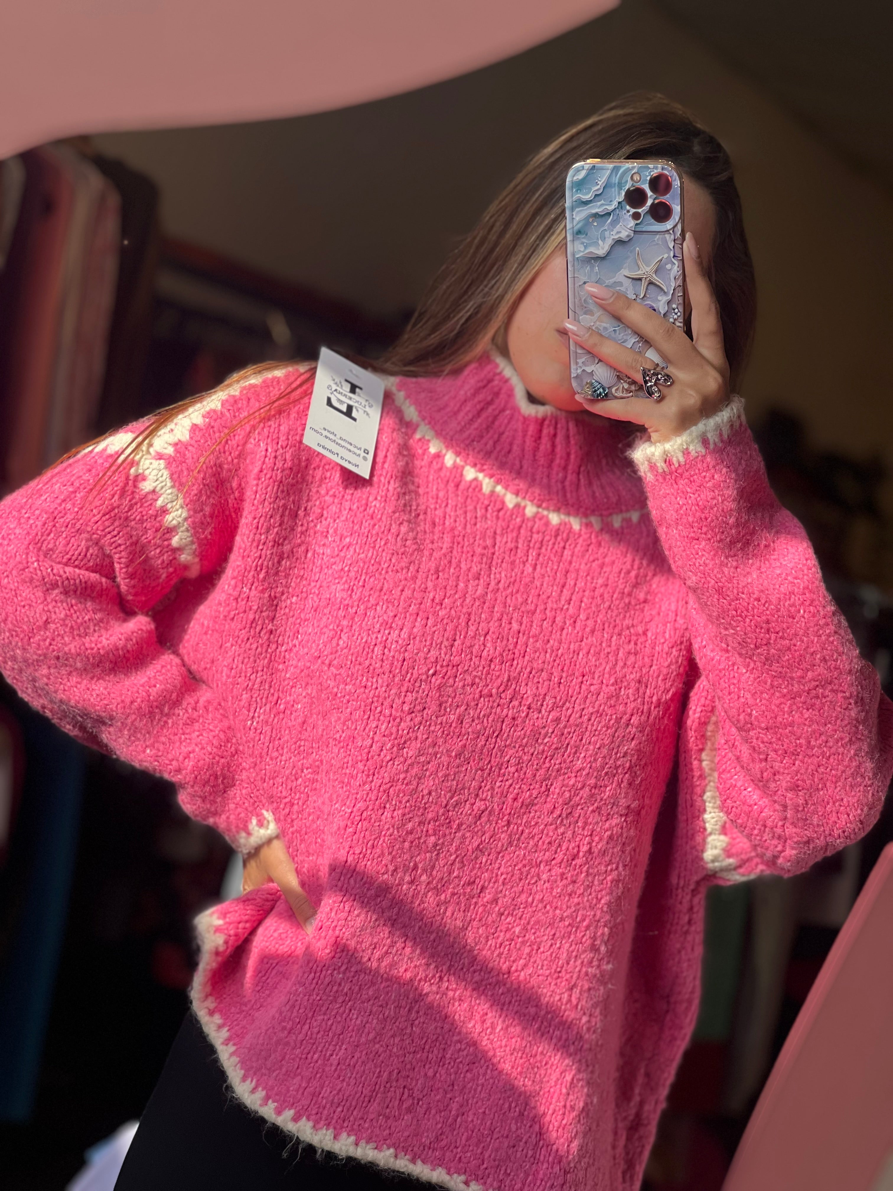 Buzo lana rosa