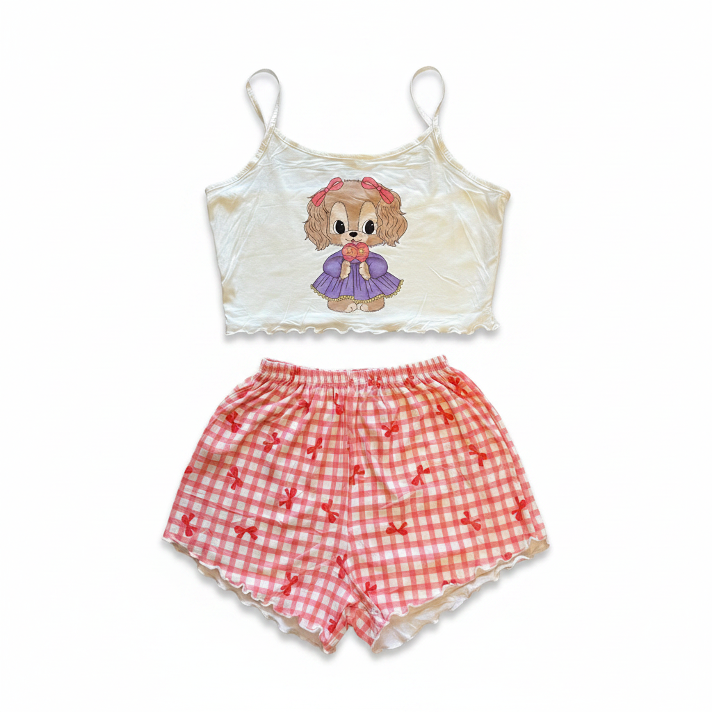 Flat lay conjunto puppy