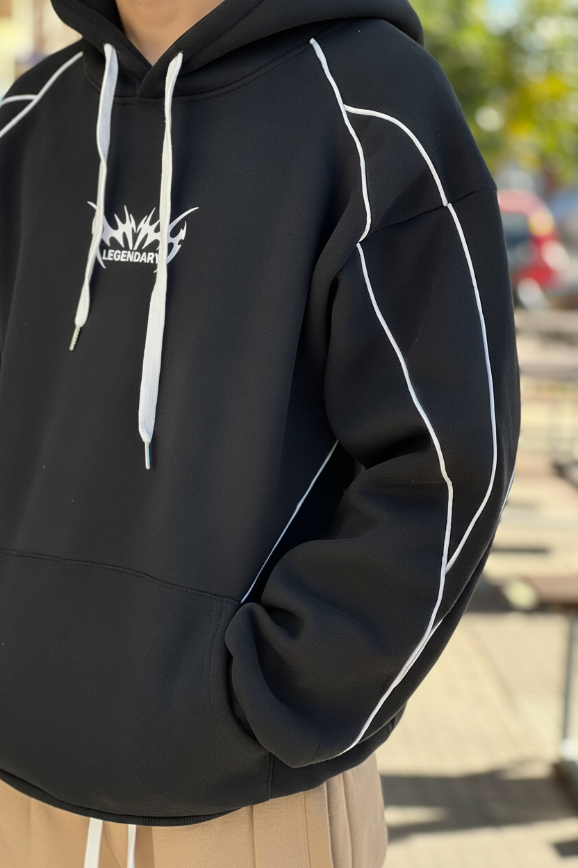 Hoodie negra - detalle
